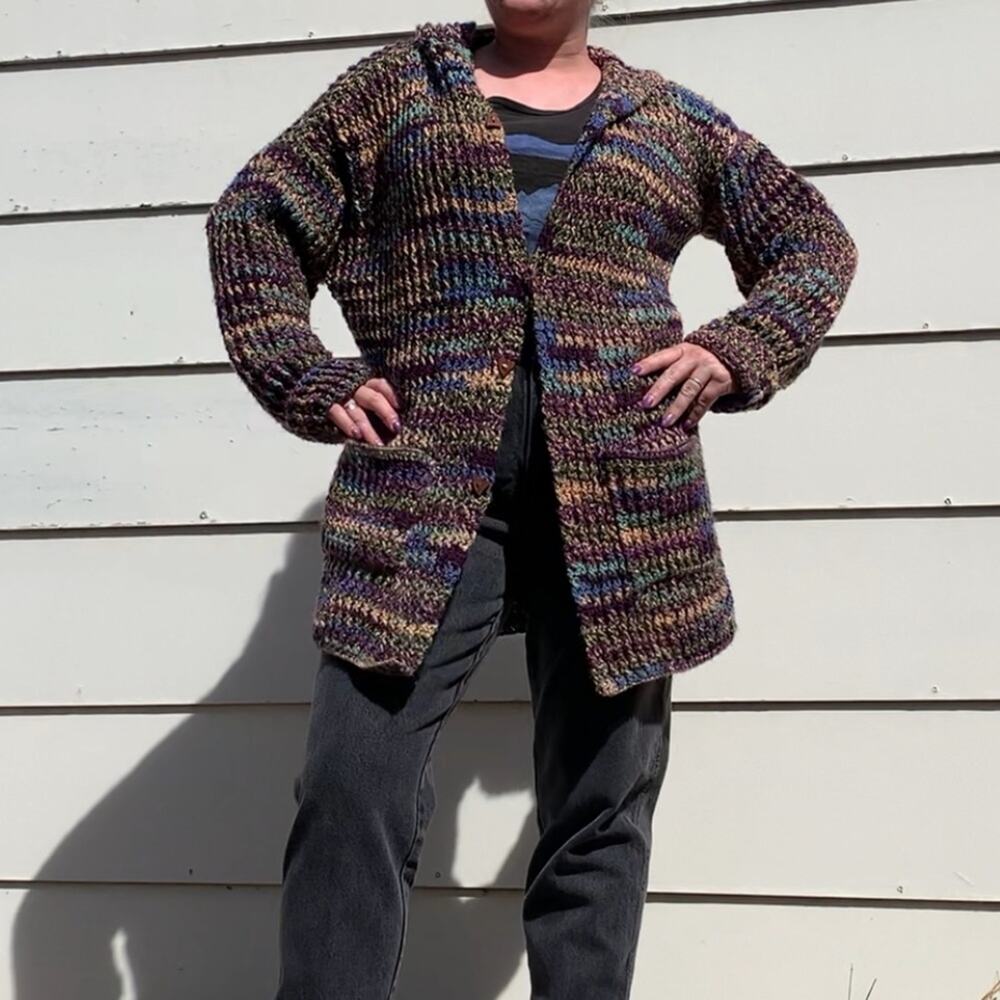 Vintage handmade oversize knit cardigan sweater cozy